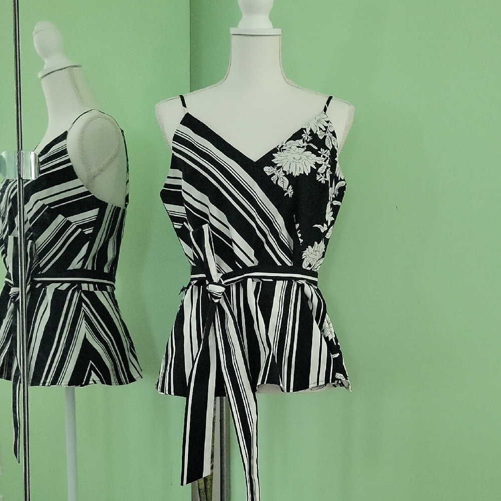 White House Black Market Asymmetrical Tie Front Camisole